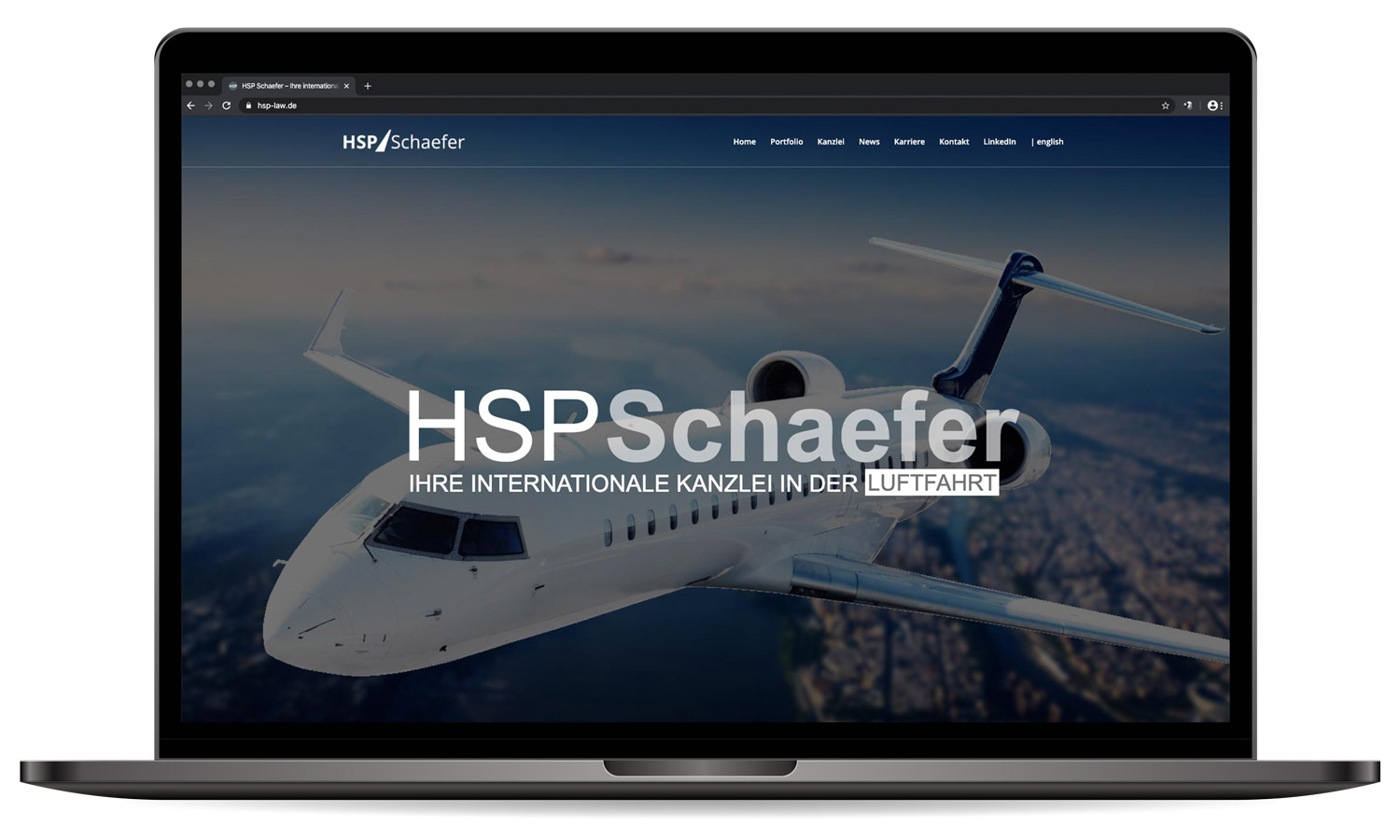 Die Arbeitsprobe einer Website für den Kunden HSP Schaefer